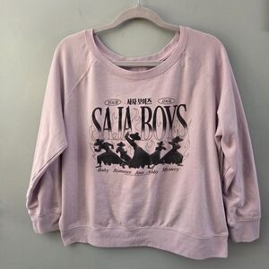 KPop Demon Hunters Your Saja Boys Idols Silhouette Long Sleeve Juniors Fit Pink